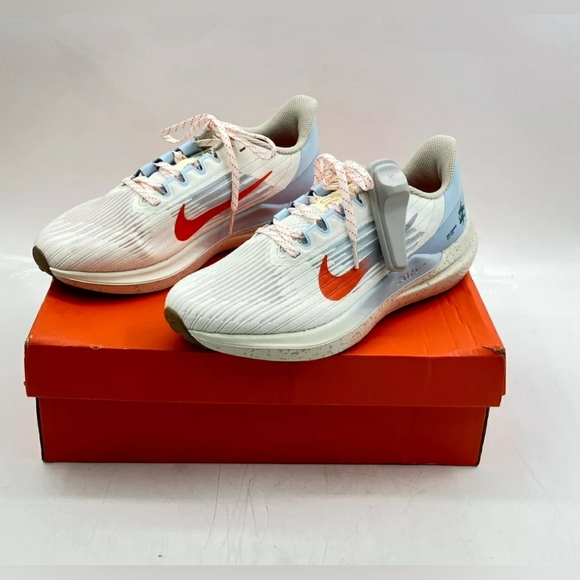 NIKE AIR WINFLO 9 SAIL/SAFETY ORANGE-LIGHT STONE Sneaker Running Women 8.5 Men 7 - Picture 2 of 11